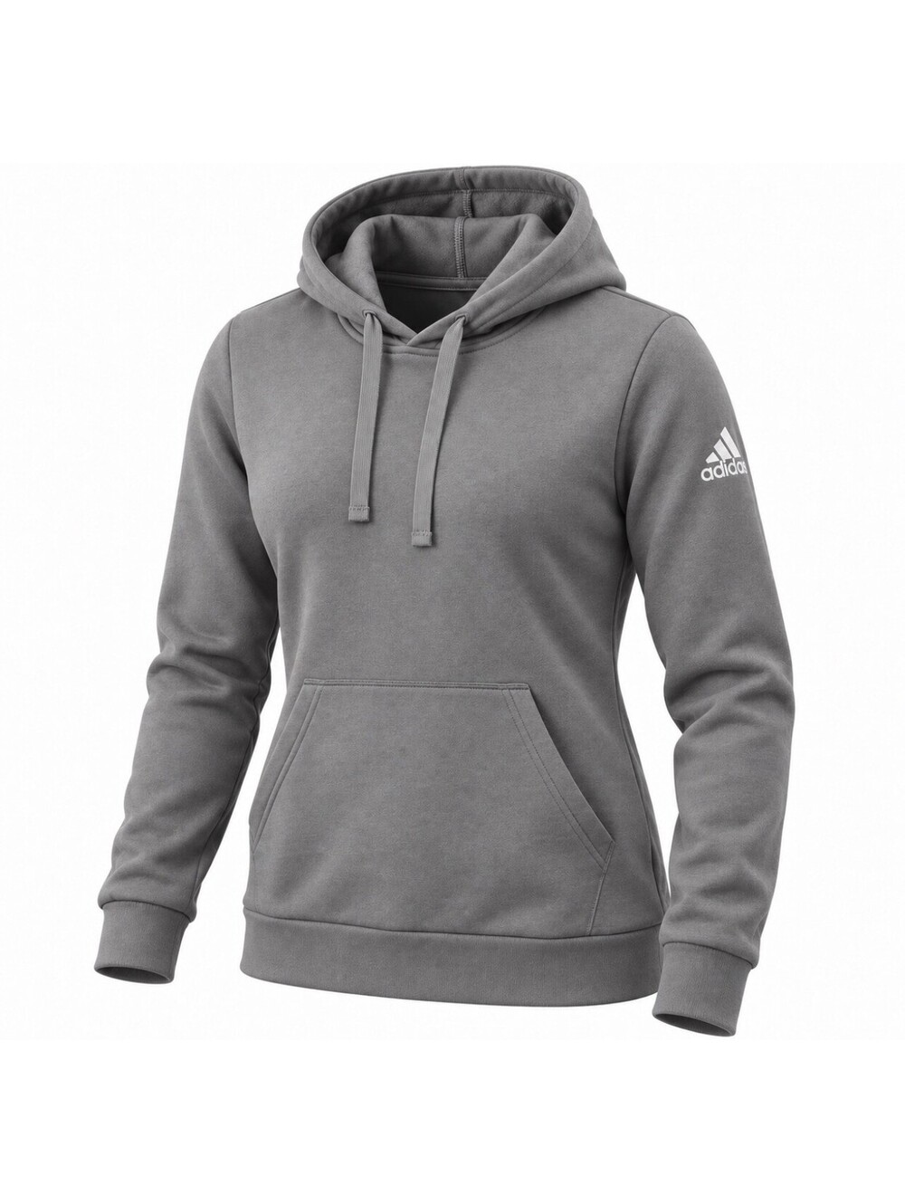 Adidas Women’s Small Gray Fleece Pullover Hoodie Sweatshirt HR8488 NWT